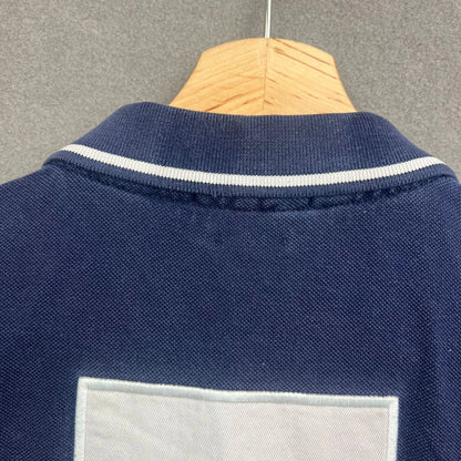 VTG Polo Ralph Lauren Polo Shirt Men XL Blue PARIS 5 Big Pony France Crest Flag