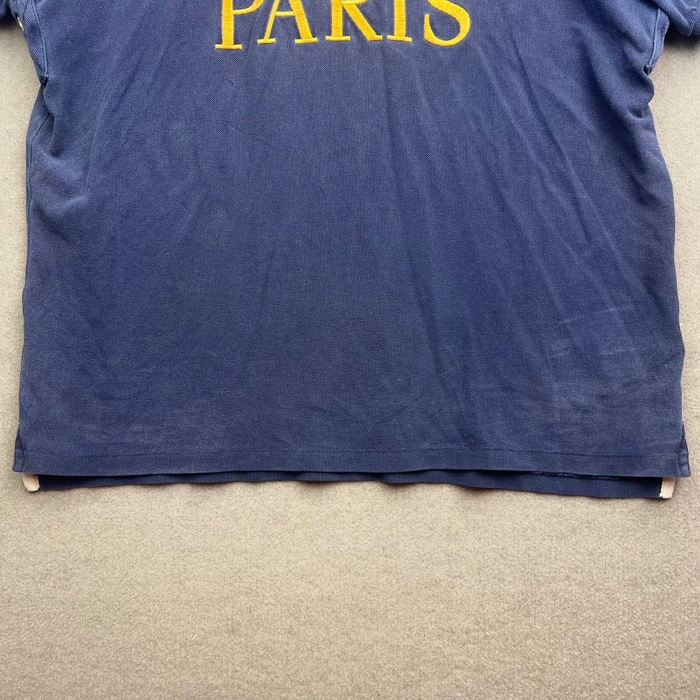 VTG Polo Ralph Lauren Polo Shirt Men XL Blue PARIS 5 Big Pony France Crest Flag
